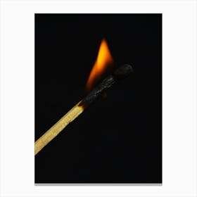 Matchstick On A Black Background Canvas Print