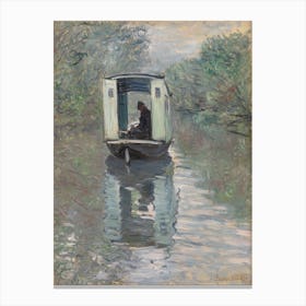 The Studio Boat (Le Bateau Atelier), Claude Monet Canvas Print