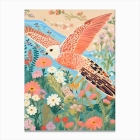 Maximalist Bird Painting American Kestrel 2 Canvas Print