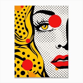 Polka Dot Face Pop Art Inspired Canvas Print