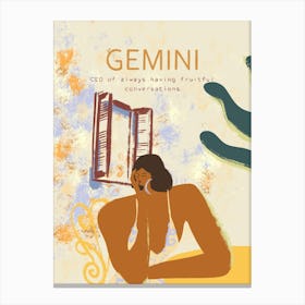 Gemini Zodiac Sign Canvas Print