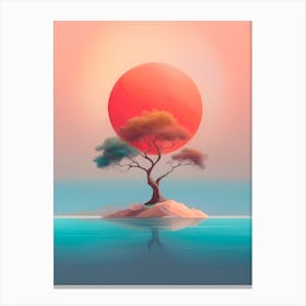 Lonely Tree At Sunset Canvas Print