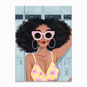 Afro Girl In Sunglasses 1 Canvas Print