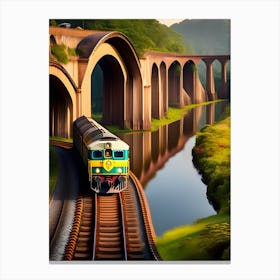 A train passes through the nine-arch bridge in Sri Lanka 2 Canvas Print