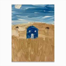 Blue House In The Desert Canvas Print