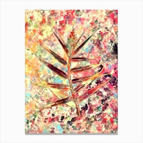Impressionist Bush Cane Botanical Painting in Blush Pink and Gold Canvas Print