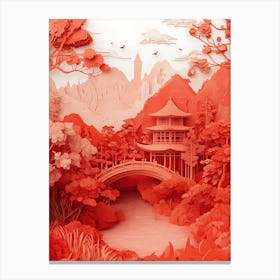 Beautiful Landscape Paper Craft Style 9 Canvas Print