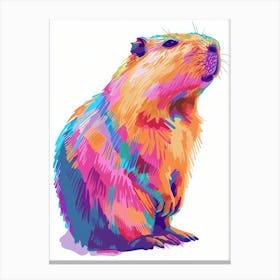 Abstract Colorful Capybara Canvas Print