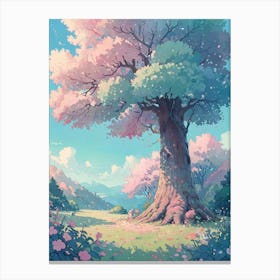 Pink Cherry Blossom Tree Canvas Print