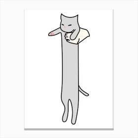 Long Cat Meme Canvas Print