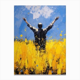 Man In A Yellow Field Canvas Print