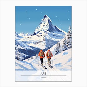 Are, Sweden, Ski Resort Poster Illustration 5 Canvas Print