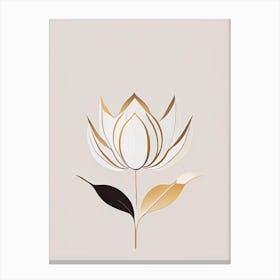 Amur Lotus Retro Minimal 3 Canvas Print