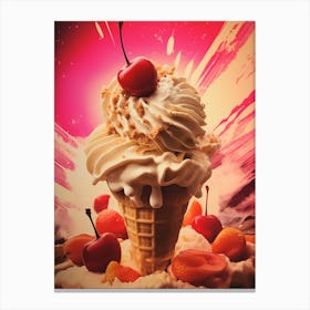 Ice Cream Explosion Retro Photography Style 2 Canvas Print