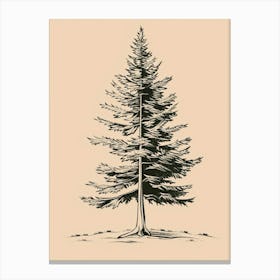 Fir Tree Minimalistic Drawing 2 Canvas Print