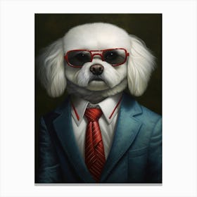Gangster Dog Maltese 3 Canvas Print