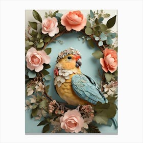 Bird In A Wreath 5 Canvas Print