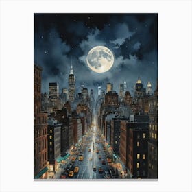 New York's Nighttime Symphony Canvas Print