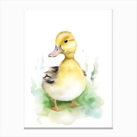 Baby Duckling Watercolour Nursery 4 Canvas Print