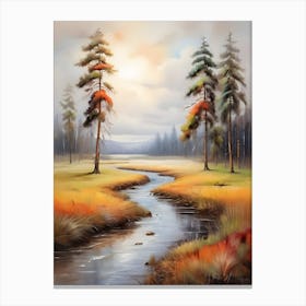 Autumn Landscape Painting . 1 Canvas Print