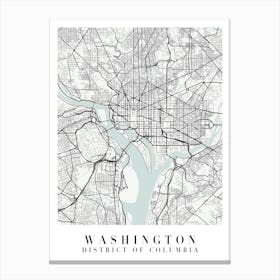 Washington Dc Street Map Minimal Color Canvas Print