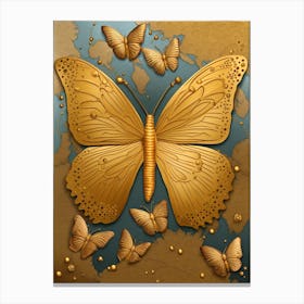 Gold Butterflies Canvas Print