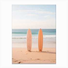 surfboards laying on the beach 4 Canvas Print