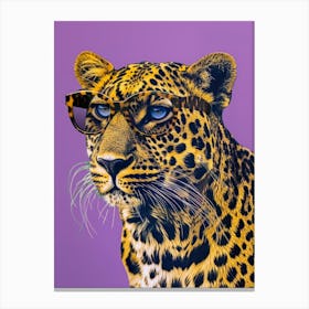 Leopard With Glasses Canvas Print