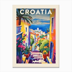 Split Croatia 3 Fauvist Painting Travel Poster Canvas Print