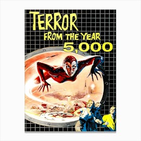 Scifi Movie Poster, Terror From The Year 5000 Canvas Print