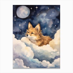 Coyote 1 Sleeping In The Clouds Canvas Print