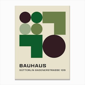 Bauhaus Minimalist Abstract Print 3 Green Canvas Print
