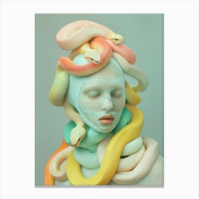 "Woman with Snakes: Surreal Fashion Portrait" Canvas Print