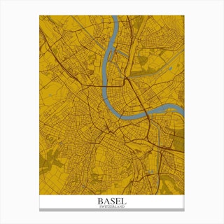 Basel Yellow Blue Canvas Print