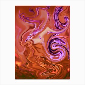 Abstract Swirls purple and brown Canvas Print