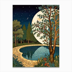 William Morris Night In The Garden 4 Canvas Print