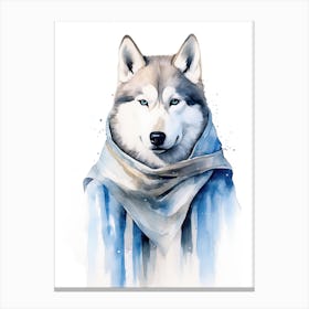 Siberian Husky Dog As A Jedi 1 Canvas Print