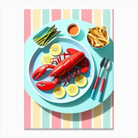 Lobster On A Plate 3 Canvas Print