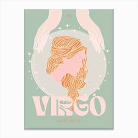 Green Zodiac Virgo Canvas Print