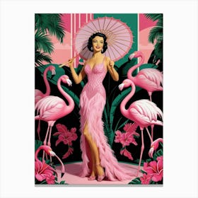 Pink Flamingos Canvas Print