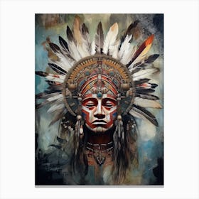 Harmony of Heritage: Native American Traditions in Artful Bloom Canvas Print