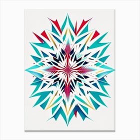 Symmetry, Snowflakes, Minimal Line Drawing 1 Canvas Print