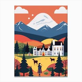 Scotland 1 Travel Illustration Canvas Print