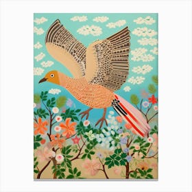 Maximalist Bird Painting Mockingbird 1 Canvas Print
