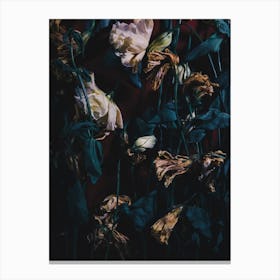 Roses In Green Canvas Print