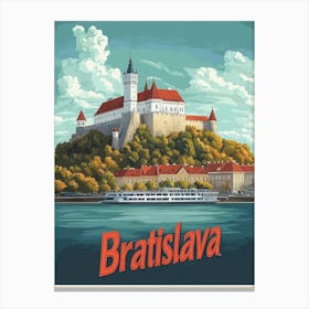 Aihrgdesign A Vintage Travel Poster Of Bratislava 5 Canvas Print