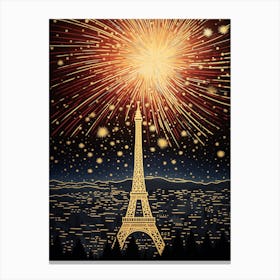 Fireworks In Paris Canvas Print