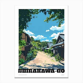 Shirakawa Go Japan 1 Colourful Travel Poster Canvas Print