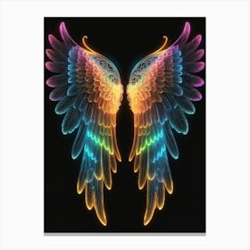 Neon Angel Wings 1 Canvas Print