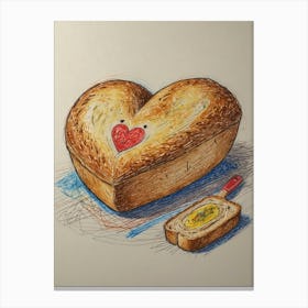 Heart Shaped Bread 3 Canvas Print